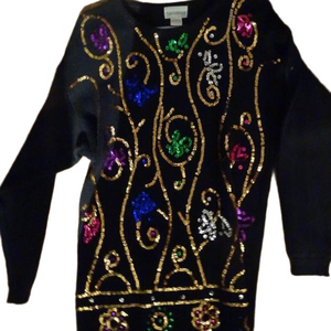 vintage savannah longer sequinn  sweater 30 inches long